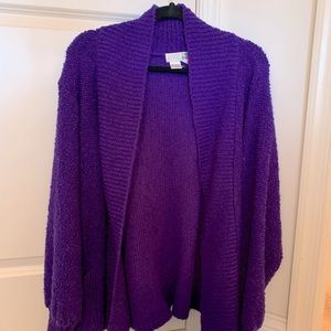 1980’s Claudia Barnes Purple Cardigan (L)